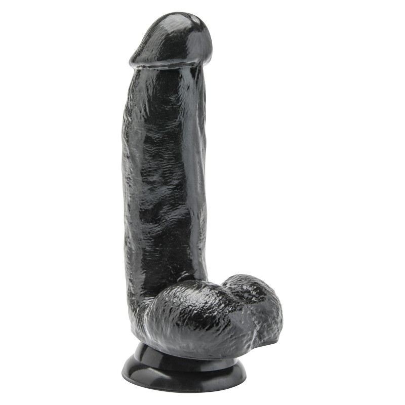 GODE REALISTIC NOIR 15CM AVEC COUILLES