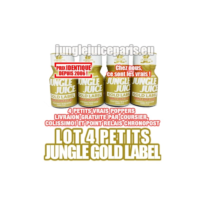 LOT 4 PETITS POPPERS JUNGLE JUICE GOLD LABEL